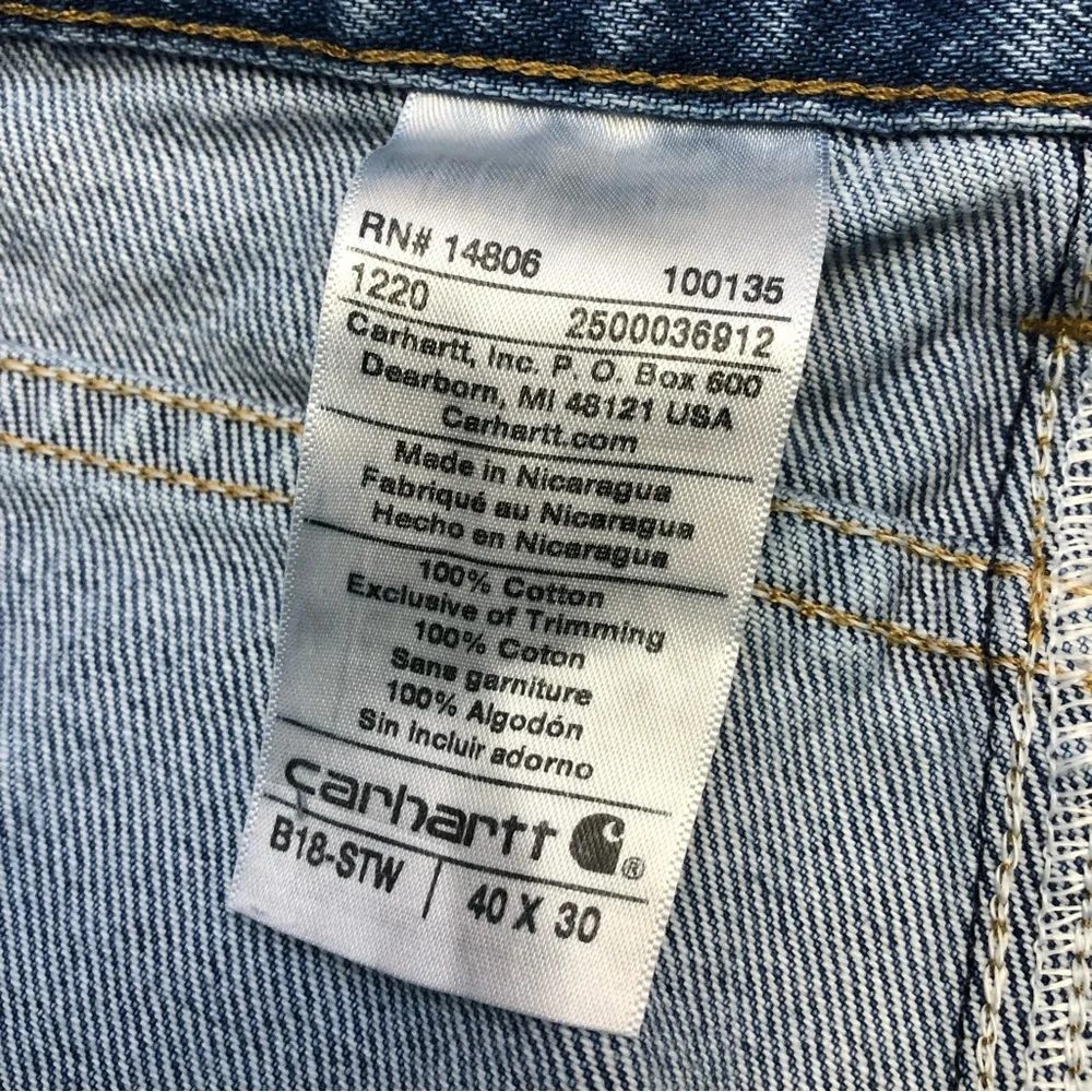 Carhartt 40x30 Straight Fit Heavyweight 5-Pocket Tapered Jean Mens
